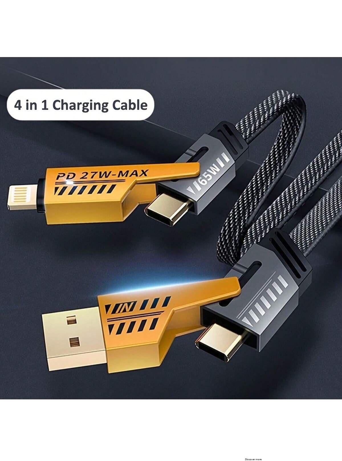 4-in-1 Fast Charging Cable (PD 27W Max) – Multi-Device Universal Charger