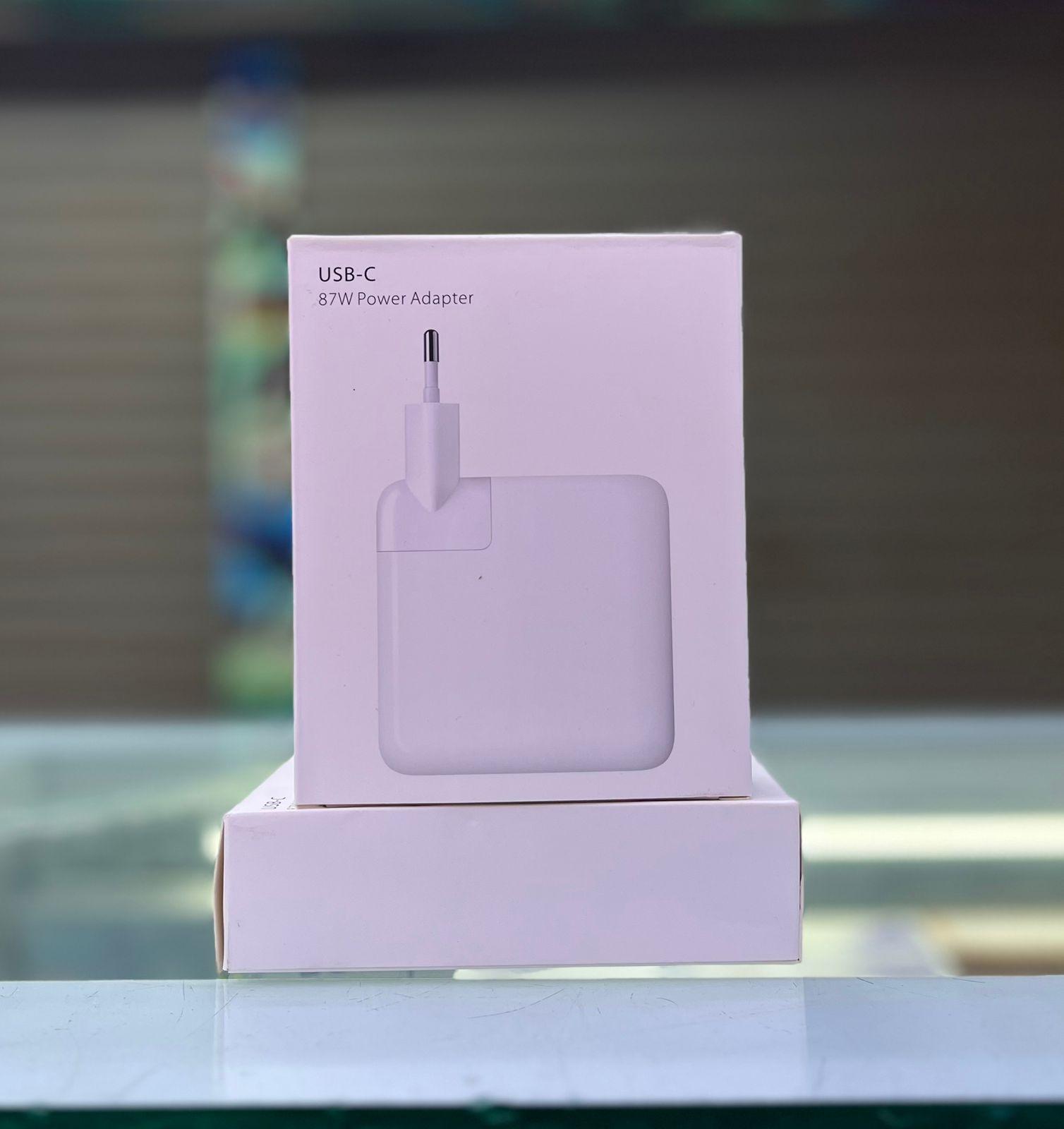 87W USB-C Charger for MacBook Pro - Fast Charging, Compact, White