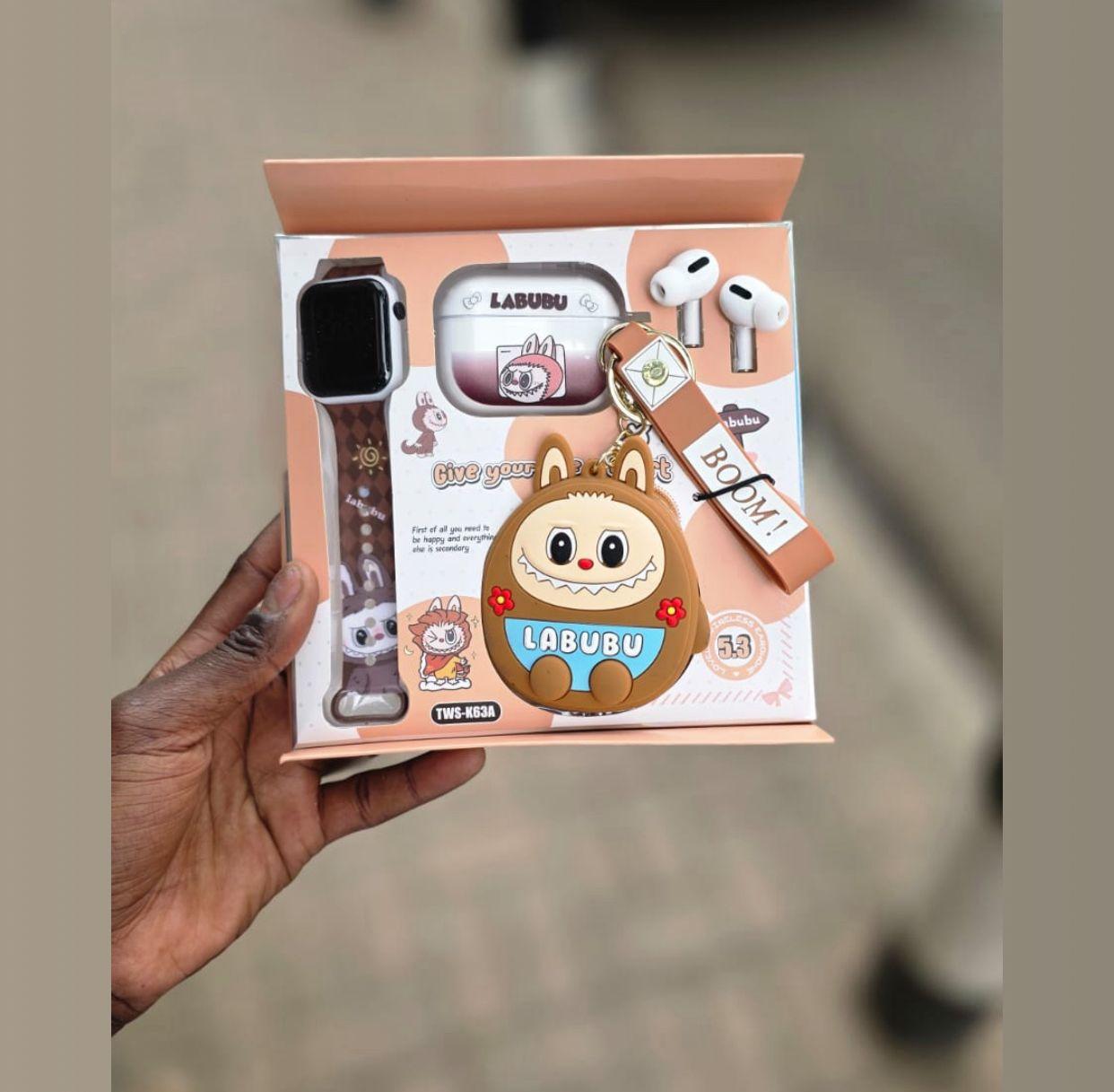 Labubu Smartwatch & TWS-K63A Wireless Earbuds Combo - Bluetooth 5.3