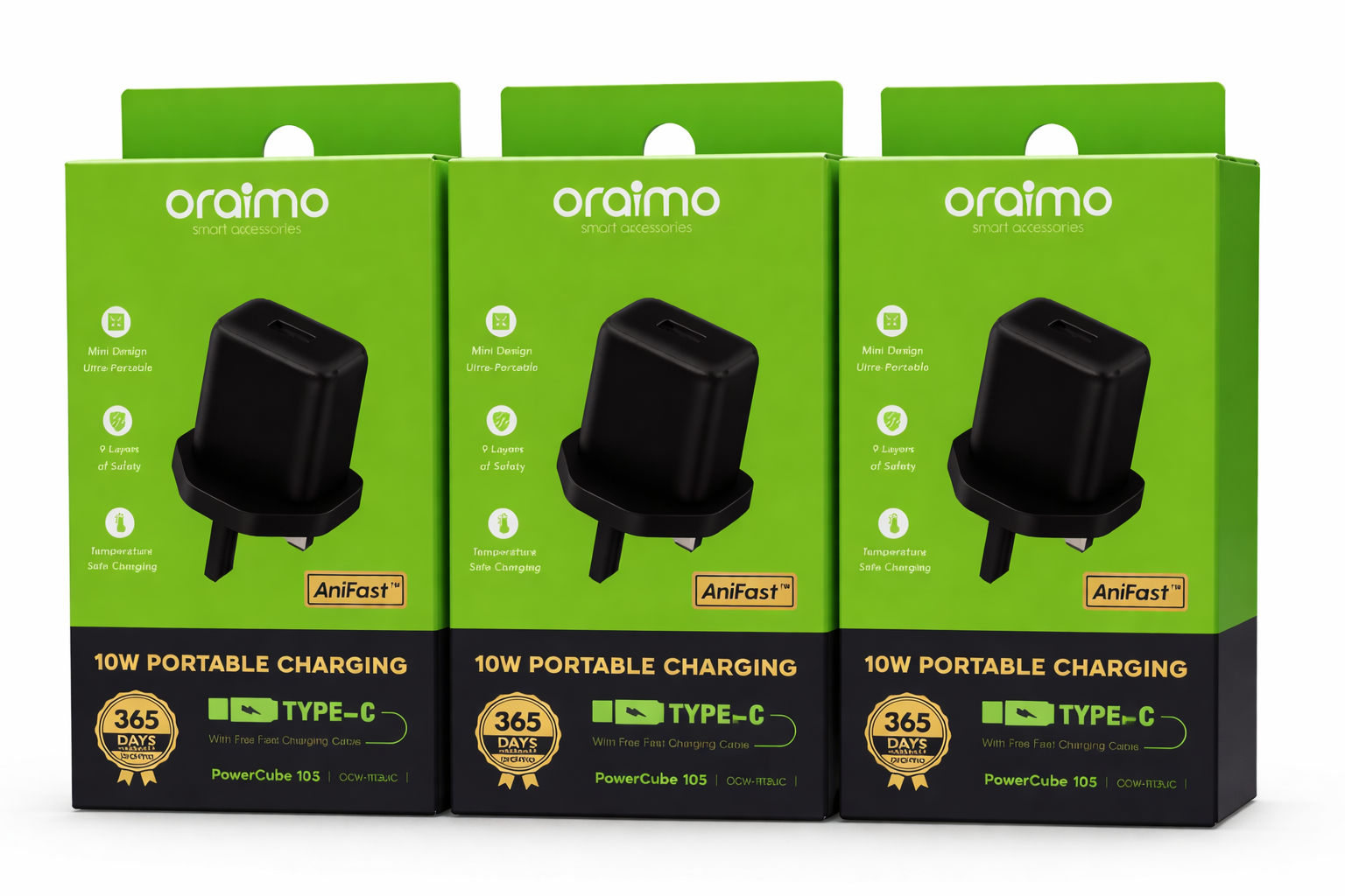 PowerCube 103 – 10W Portable Charging Adapter (Type-C) with Free Fast Charging Cable