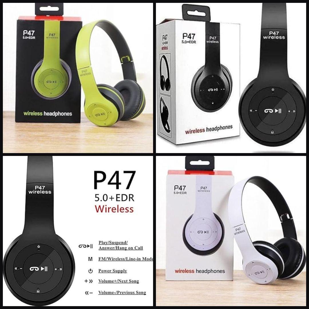 P47 Wireless Bluetooth Headphones (5.0 + EDR) – Foldable & Powerful Sound