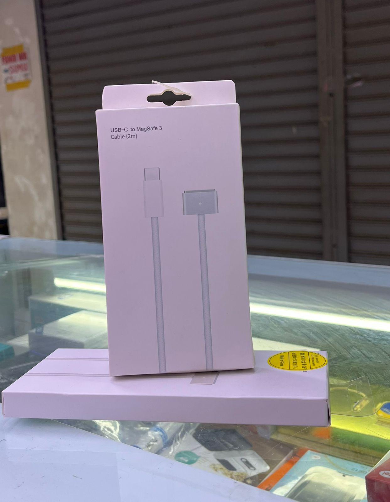 Apple USB-C to MagSafe 3 Cable 2m - Braided, White, Compatible with MacBook