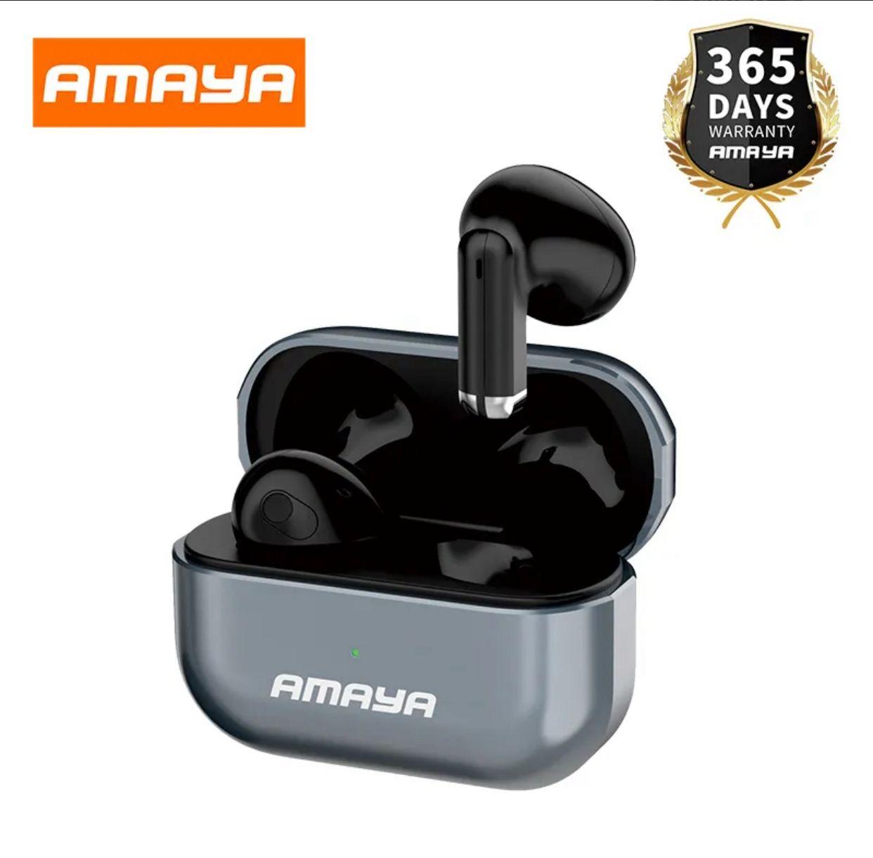 Amaya TK-04 True Wireless Earbuds, Bluetooth 5.3, 20H Playtime, IPX4, Black
